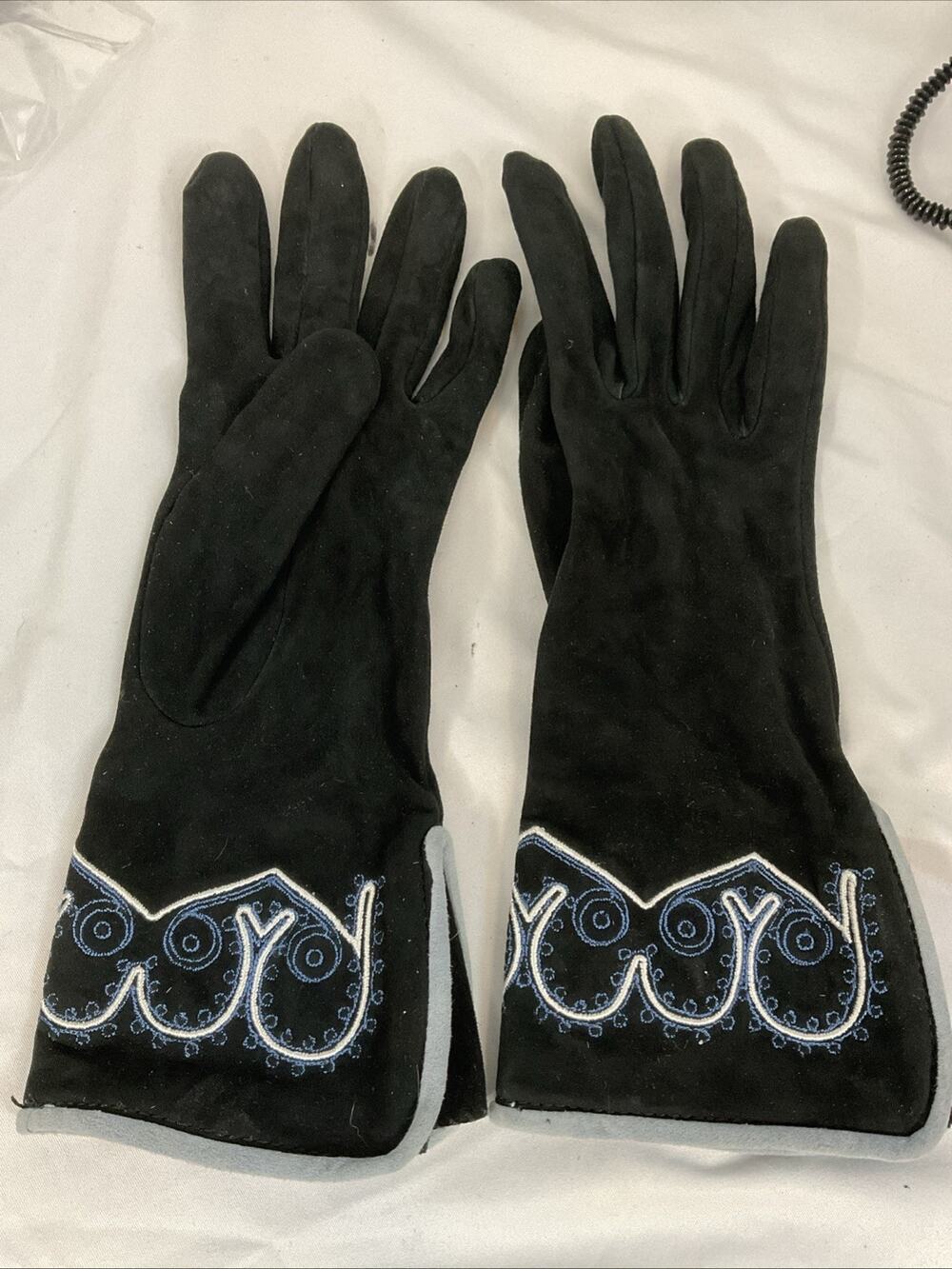 DISNEY FROZEN ELSA COSPLAY LEATHER BLACK GLOVES SZ 6.5